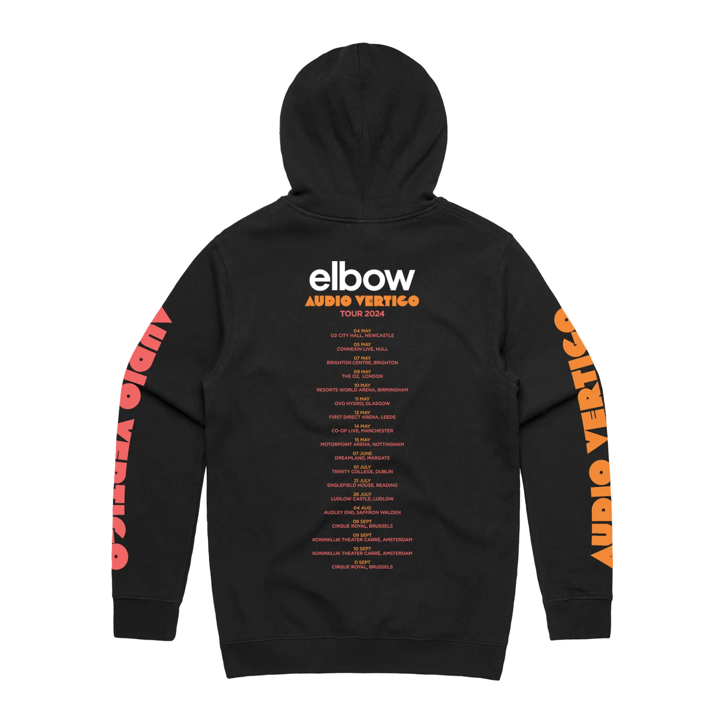 SPIRAL AUDIO VERTIGO TOUR DATE ZIP HOODIE - BLACK