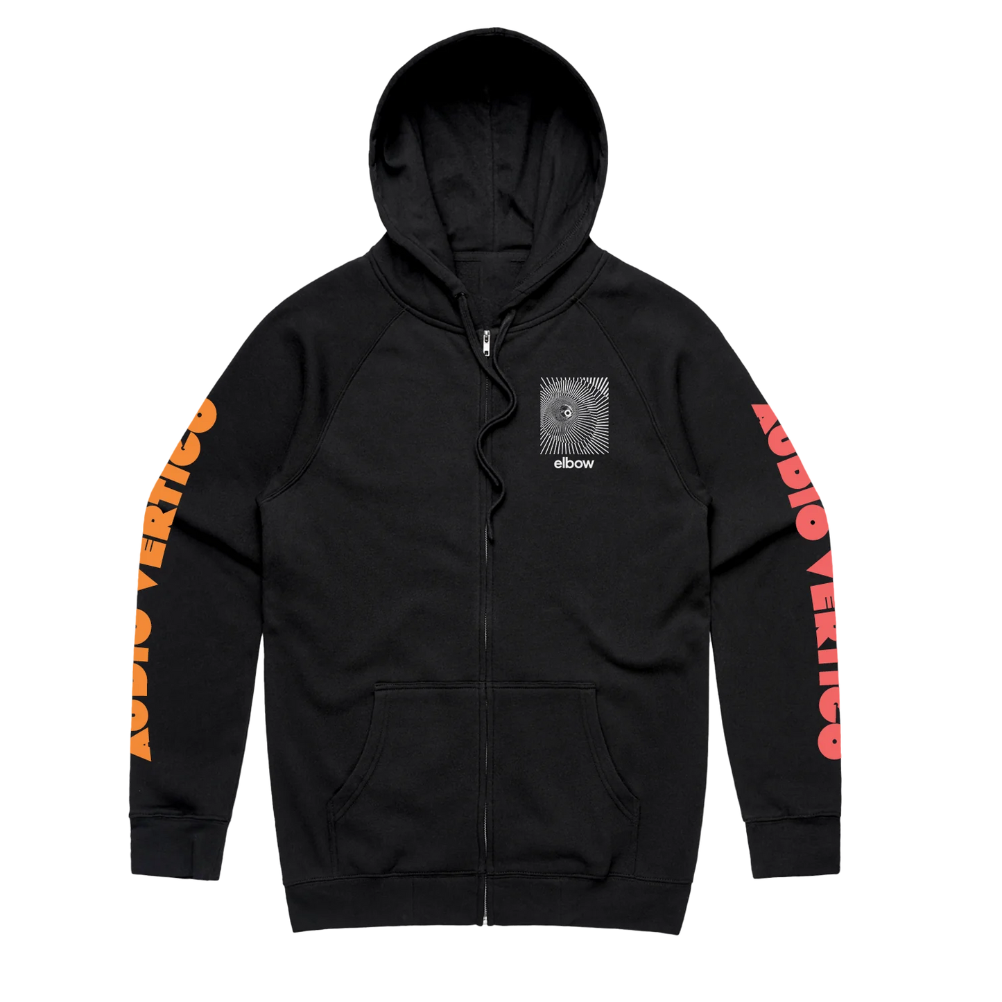 SPIRAL AUDIO VERTIGO TOUR DATE ZIP HOODIE - BLACK